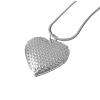 Silver Plated Heart Pendant Necklace (925 Sterling Silver – Dimples)