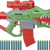 Hasbro Nerf DinoSquad Rex-Rampage Motorized Dart Blaster, 10-Dart Clip, 20 Official Nerf Darts, 10-Dart Storage- T-Rex Dinosaur Design