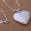 Silver Plated Heart Pendant Necklace (925 Sterling Silver – Heart within Heart)